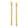 14k Yellow Gold Post Earrings with Texture Chain Dangles